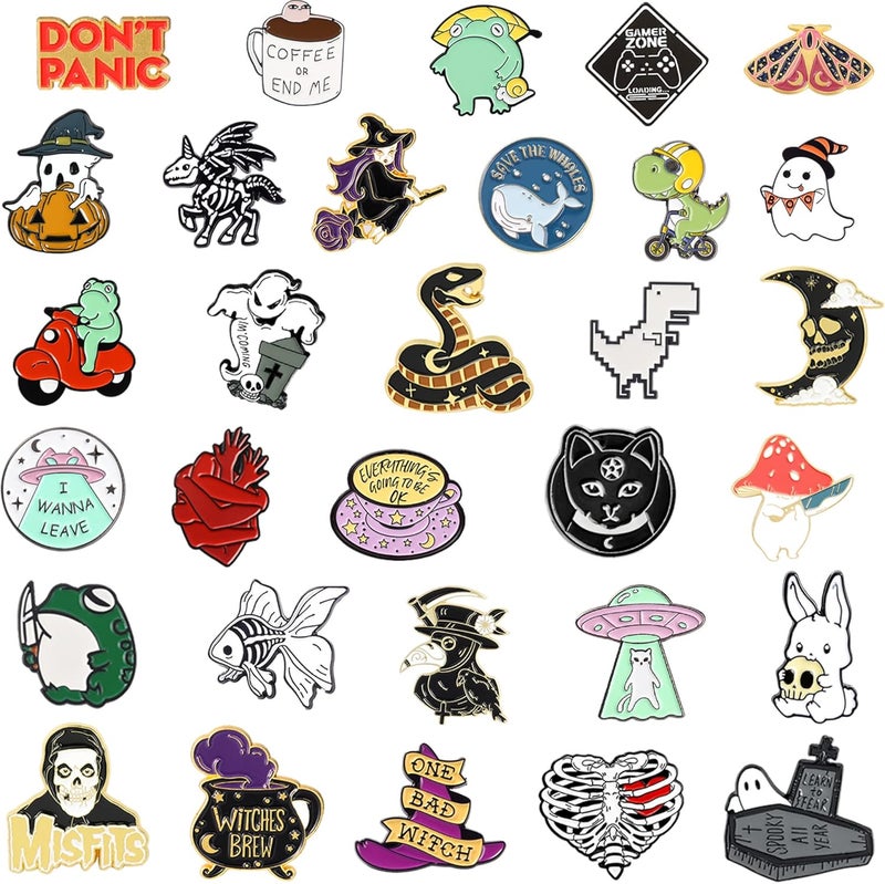 SINCCO 20/40/50 PCS Cute Enamel Backpack Pins, Funny Enamel Pins Bulk Set Cool Button Pins Aesthetic Brooch Lapel Pins Anime for Backpacks, Jackets, Hats, Kids, Girls - Image 3